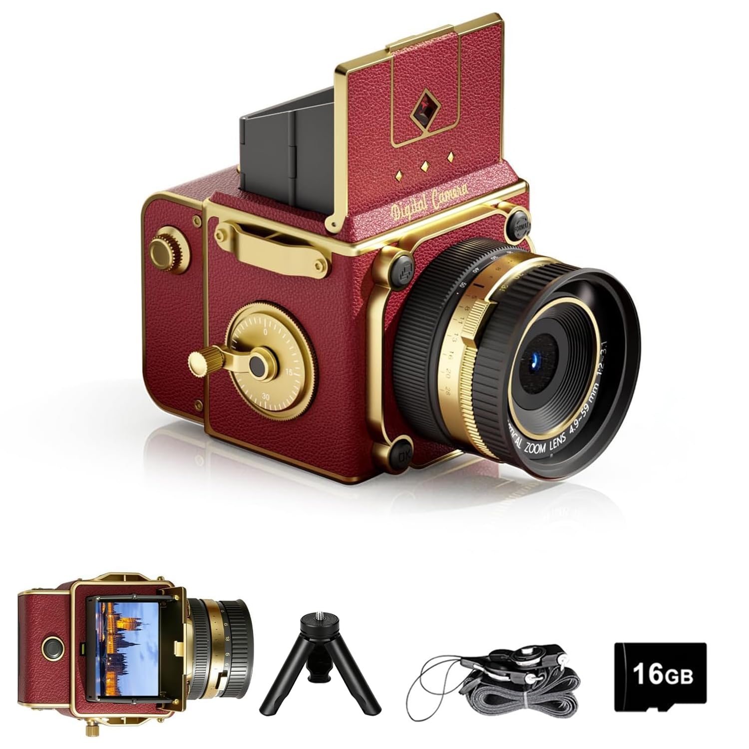 Amazon | EJXHKNF ビンテージデジタルカメラ、64MP 2.7K ミニ