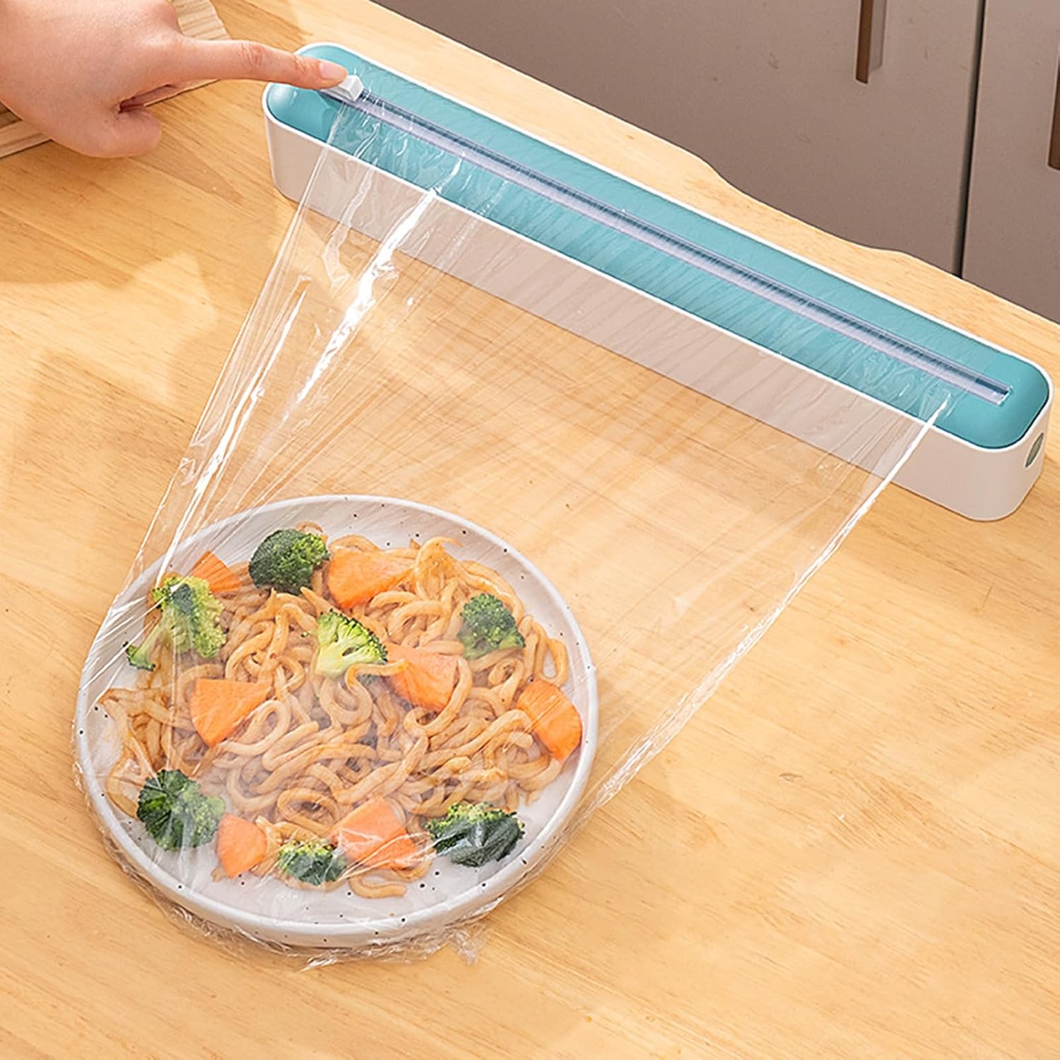 Adjustable Cling Film Cutter, Multifunctional Aluminum Foil Cutter for Home Kitchen with Dispenser Cling Film Cutter for Cooking and Food Storage
