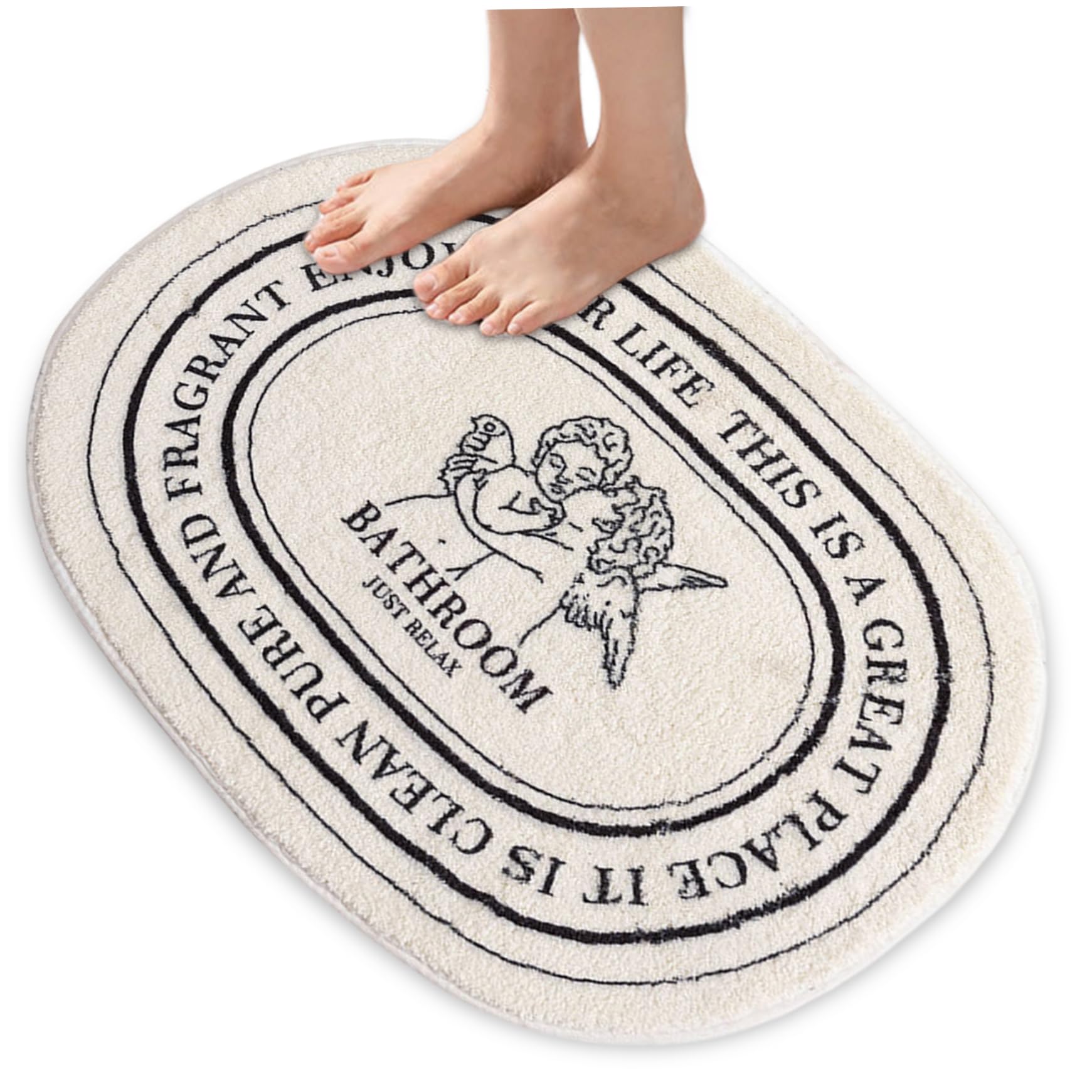 Tapis de bain doux imitation cachemire pour une salle de bain cosy