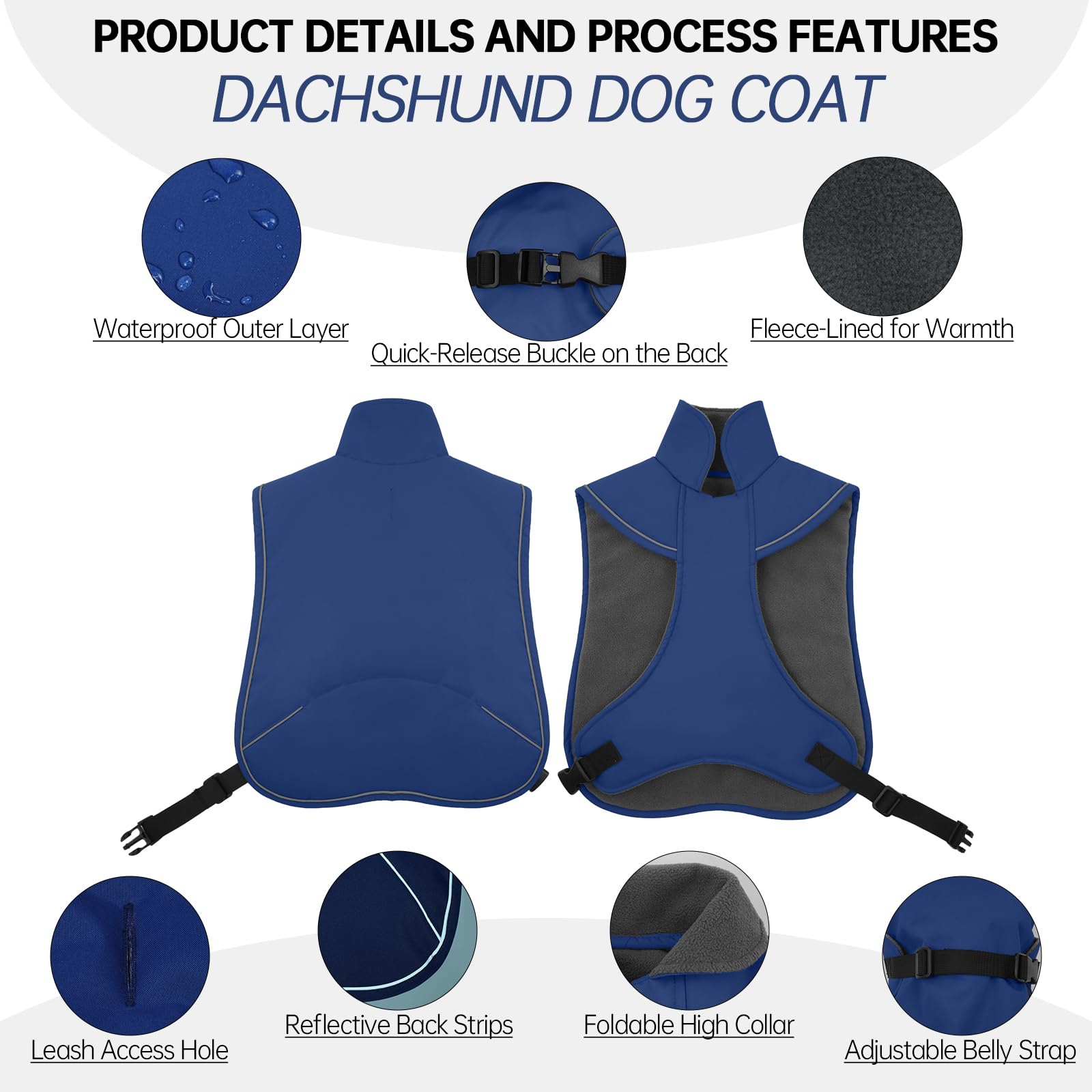 Hjyokuso Dachshund Coat Waterproof Winter Dog Jacket with Soft Warm Lining - Image 3
