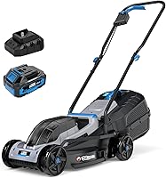 ROYALGARDEN 13" Cordless Electric Lawn Mower - Brushless Motor, 5 Heights, 4.0Ah Battery & Charger, Lightweight 23.7lbs Push Mower