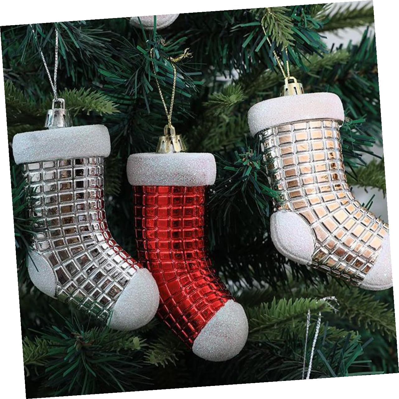 TOPBATHY 20 STK Weihnachtsbaum-anhänger Weihnachtsbaum Hängende Verzierung Mini-weihnachtsdekorationen Entzückende Weihnachtssocke Weihnachtsschmuck Weihnachtssocken Urlaubsstrümpfe Plastik