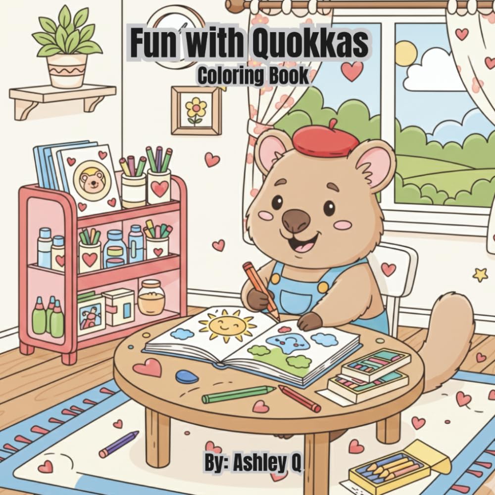 Fun with Quokkas coloring book: 60 pages of adorable relaxation