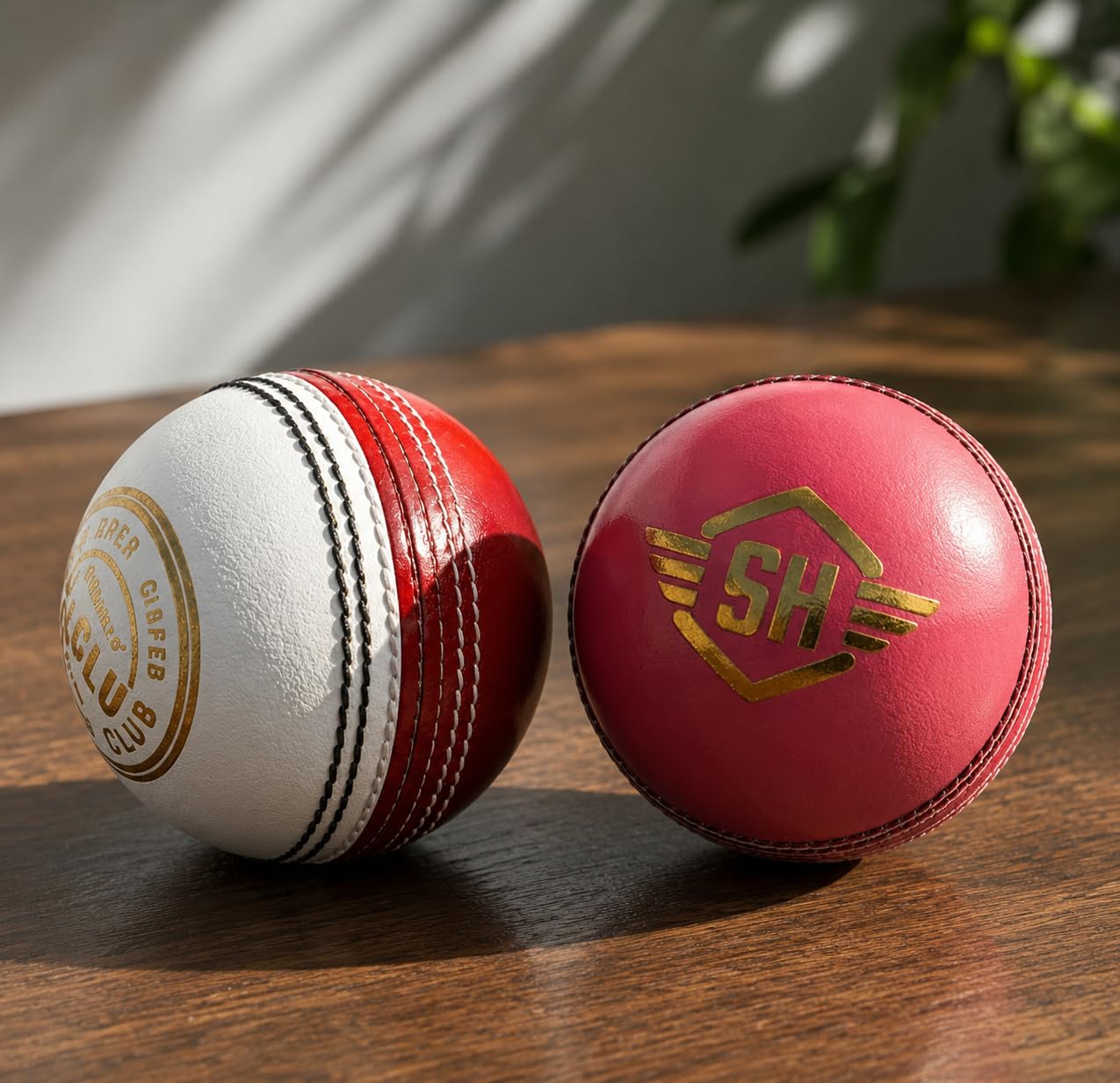 Cricket Leather Ball,Red & White, Pink Hand Stitched Ball Pack of 2-image-14