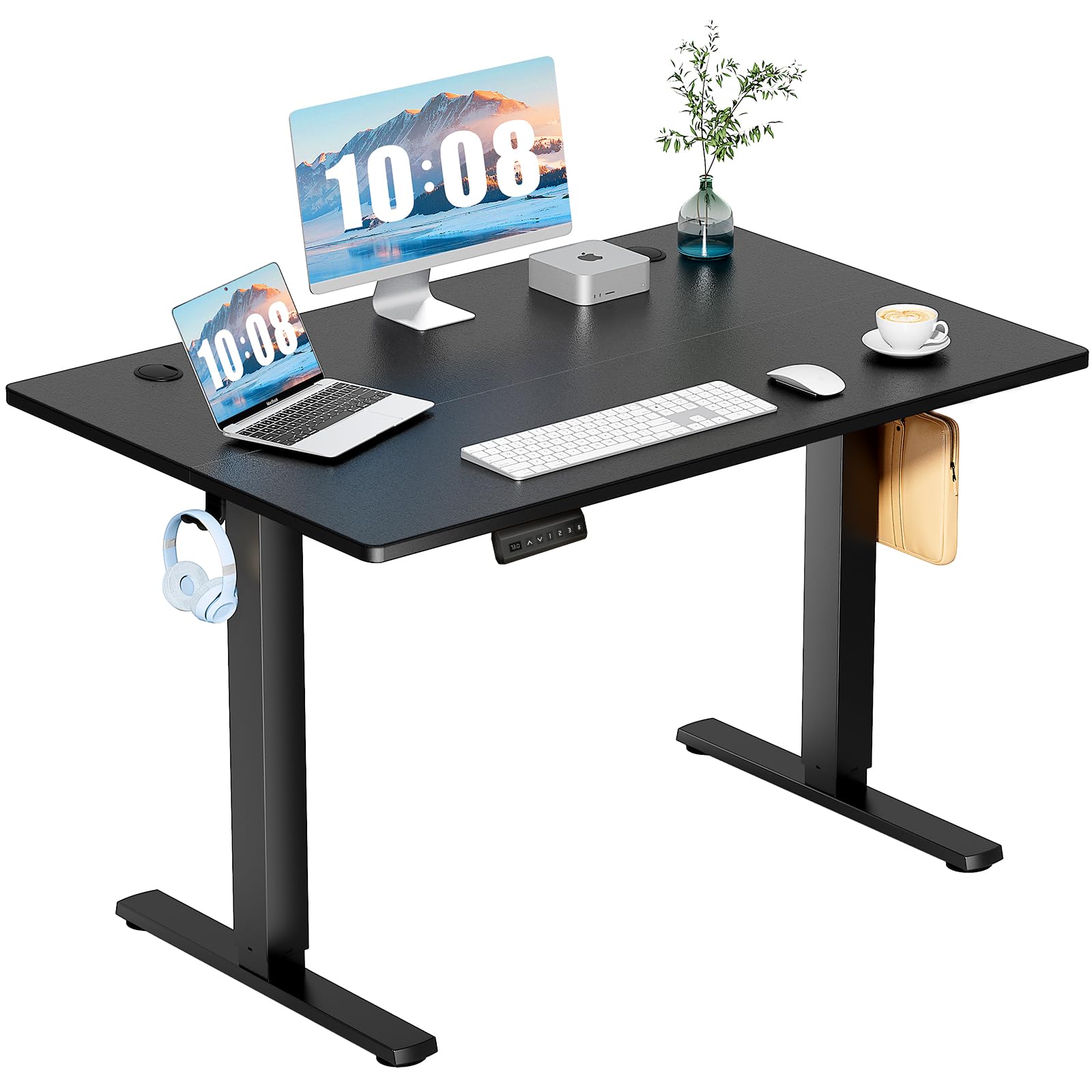 DUMOS 48 Inch Electric Standing Desk Height Adjustable Sit to Stand Up Computer Workstations Work PC Table Home