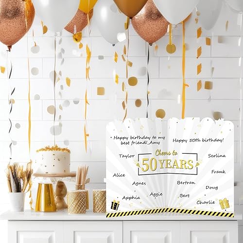 Miniatura 5 de party greeting Tarjeta gigante de cumpleaños 50 para cumpleaños número 50, libro de invitados grande, tarjeta de feliz cumpleaños 50, suministros de