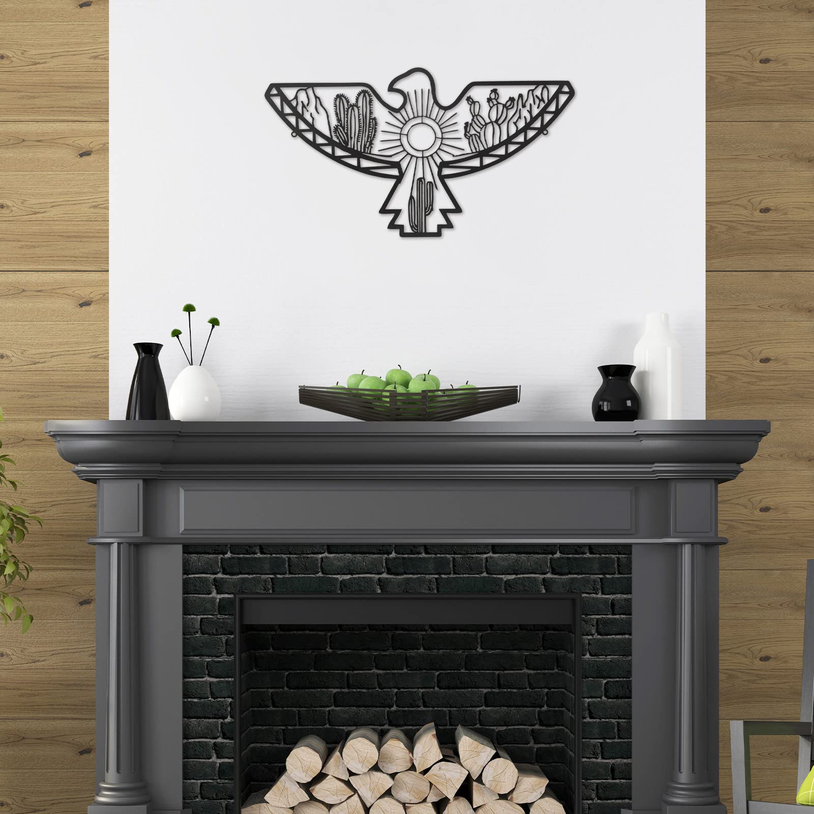 Lounsweer Metall-Wandkunst Adler – Aztekische Skulptur Für Wohnzimmer, Balkon & Rustikale Deko