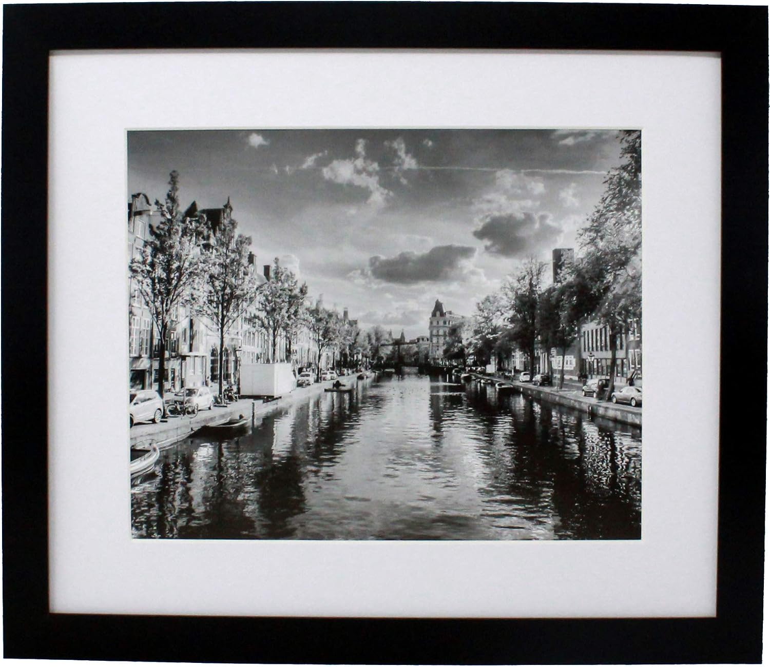 11x13 Black Gallery Picture Frame with 8x10 Mat - Wide Molding - Includes Both Attached Hanging Hardware and Desktop Easel - Wood Frames Display Pictures 8 x 10 or 11 x 13 Inch