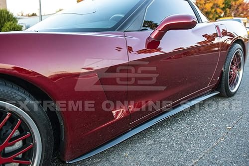 Miniatura 4 de Repuesto para modelos base Chevrolet Corvette C6 2005-2013  Falda lateral estilo ZR1, extensión de paneles basculantes con par de aletas de barro