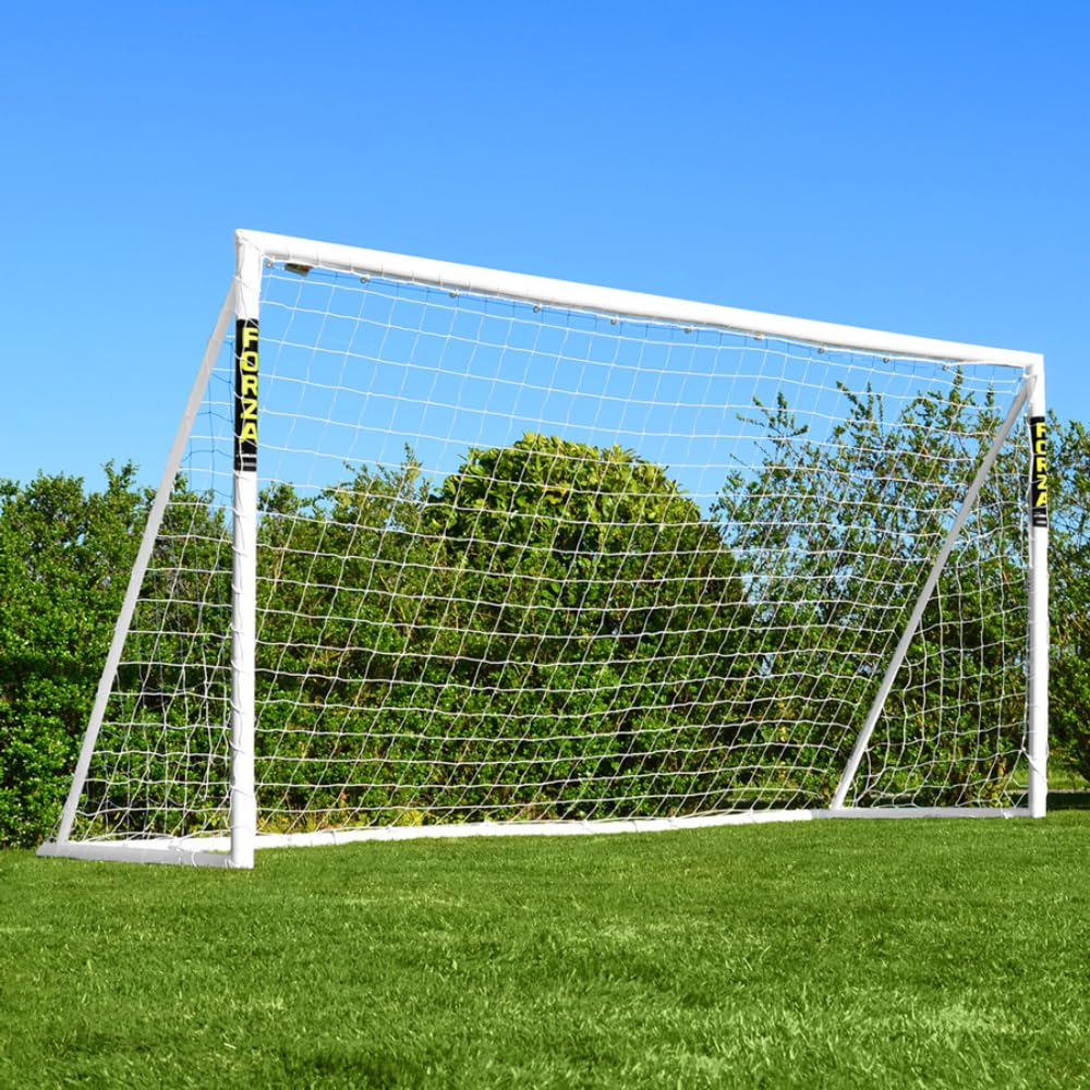 FORZA 3,7m x 1,8m Fußballtore | Allwetter-Gartentore aus uPVC – Minutenschnell aufgebaut! Inklusive optionalem Trainingsfußball, Torfolie und Tragetasche