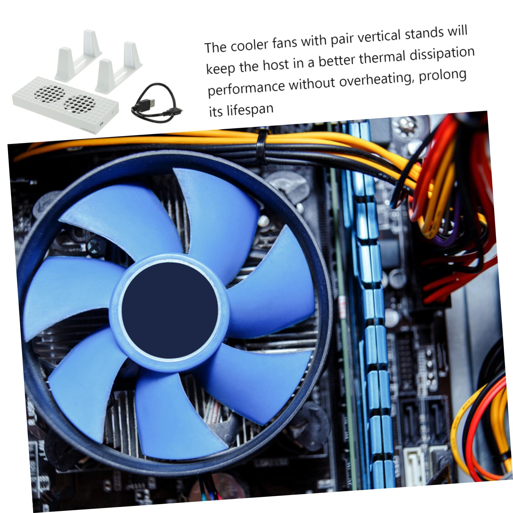 Holibanna Soporte Vertical Material Abs para Ventilador de Enfriamiento con 3 Velocidades Ajustables y Función de Retención Inteligente para Refrigeración en Computadora