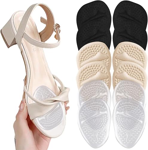 6 pares de almohadillas metatarsianas para mujer, bolas de silicona reutilizables profesionales de pies, alivio del dolor durante todo el día y