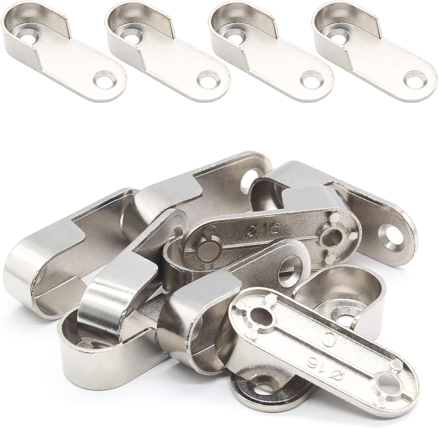 Cionyce 10 Pack Oval Closet Rod Silver Wardrobe Rod End