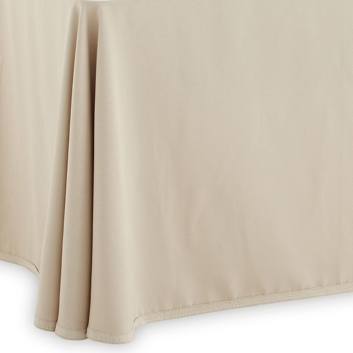 Lanovenanube Falda Camilla Otoman Rectangular 80x120 cm Marfil Mesa Verano | Tejido 50% poliéster y 50% algodón. Acabado con ribete a juego. Ideal para mesas auxiliares en primavera y verano.