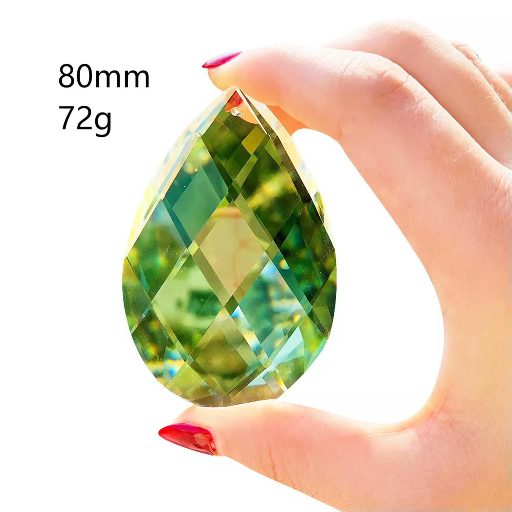 10PC 80MM Gird Kristall Fengshui Facettiertes Prisma Hängender Sonnenfänger Anhänger