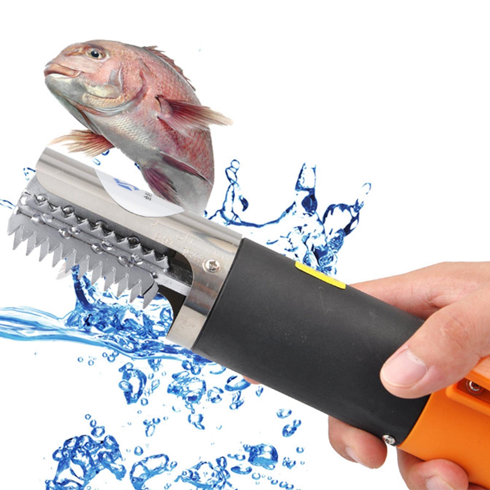 Escalador de Pescado Eléctrico Herramienta Descamadora Limpiador con Material Resistente Mango Ergonómico Y Motor Potente para de Verduras Re, Cabezal de Hoja de 4 Caras, Individual