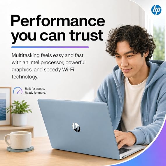 HP 17.3 Laptop with Finger Print Reader, 8GB RAM, 256GB SSD Storage, Intel Dual-core, 10 Key Number Pad, No Mouse, Office 365 for The Web, Windows 11 Home