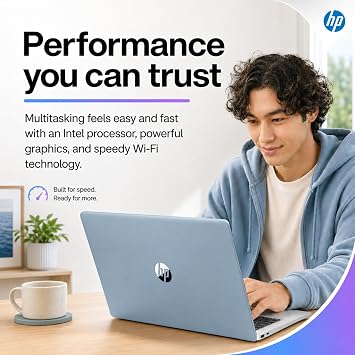 HP 17.3 Laptop with Finger Print Reader, 8GB RAM, 256GB SSD Storage, Intel Dual-core, 10 Key Number Pad, No Mouse, Office 365 for The Web, Windows 11 Home