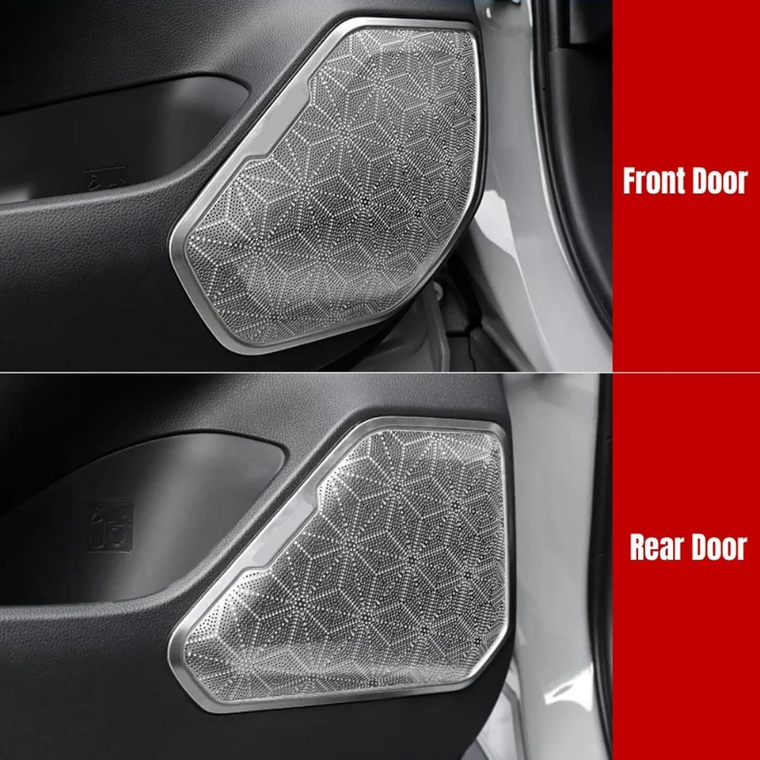 Car Speaker Cover Trim for Toyota RAV4 2019-2023 RAV4 XA50 Hybrid, Car Door Audio Speaker Cover Loudspeaker Tweeter Trim Sticker