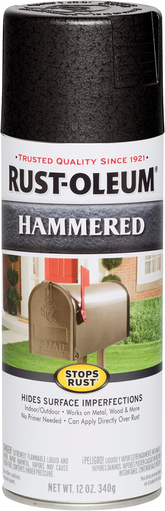 7215830 Stops Rust Hammered Spray Paint, 12 oz, Black