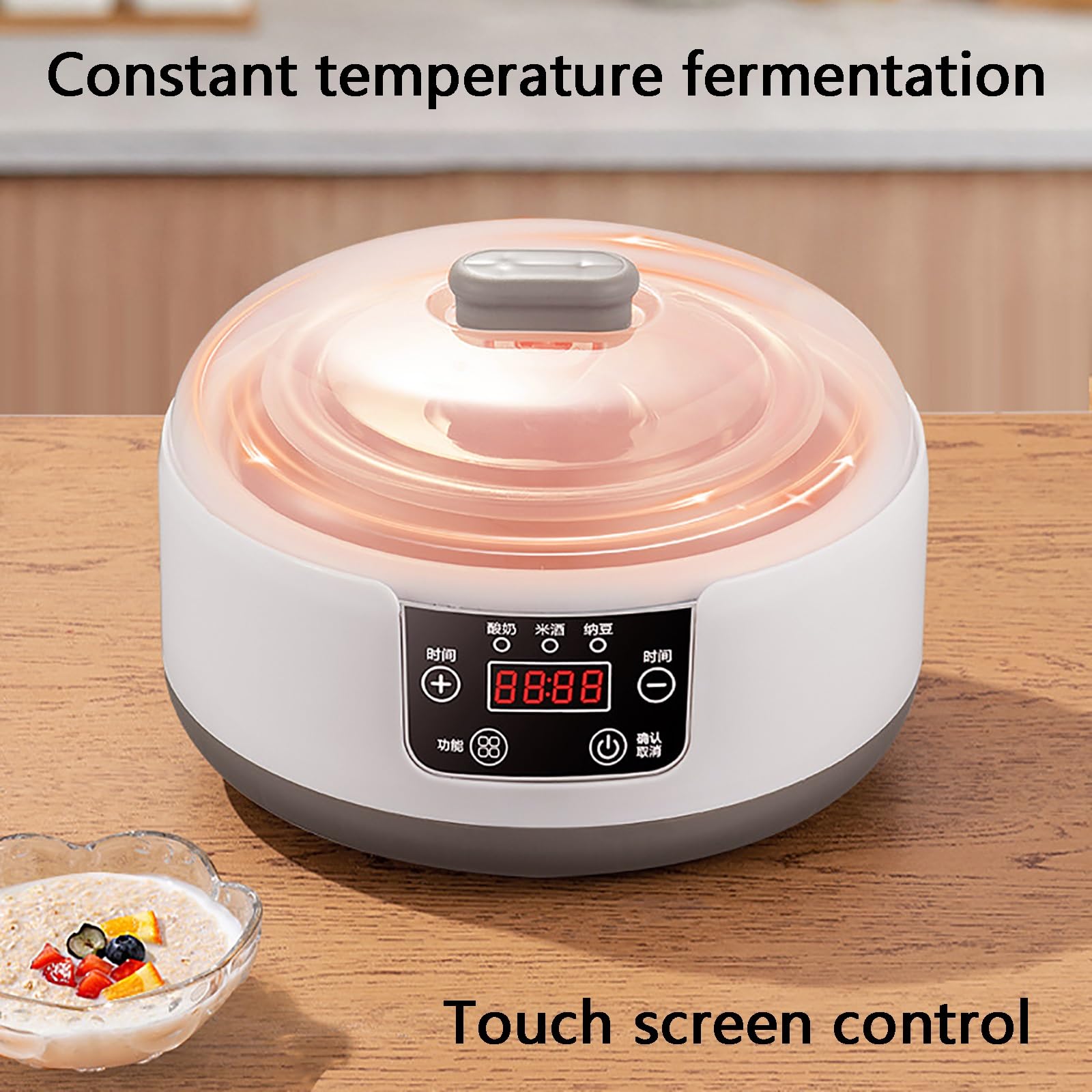 Yogurtiera, Grande capacità, con display intelligente, tempo regolabile, facile da usare, for preparare yogurt, vino di riso, natto