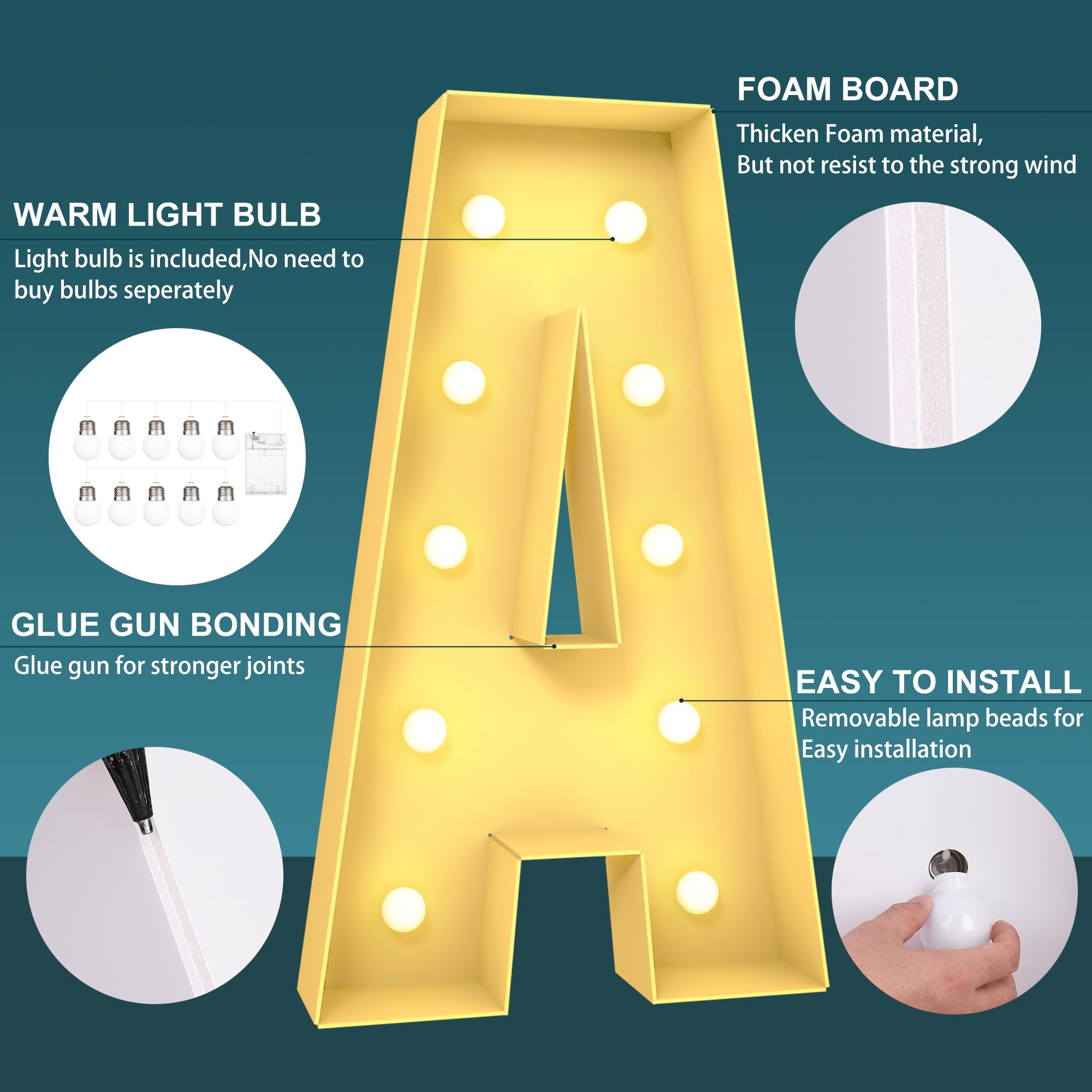 Snapklik.com : YOSWPP 3FT Large Marquee Letters, Light Up Letters ...
