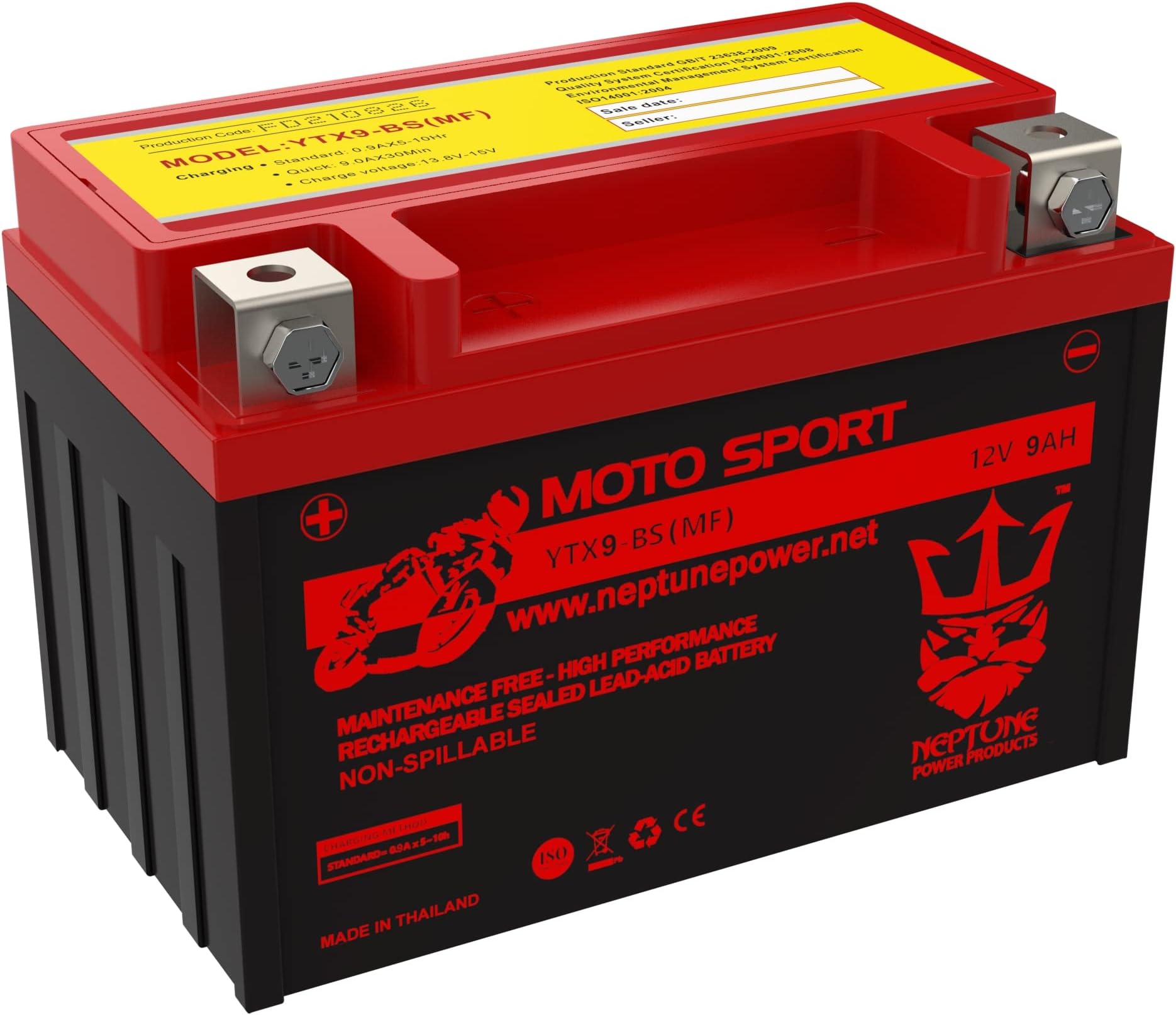 YTX9-BS Battery High Performance Motorcycle Scooter ATV by Neptune