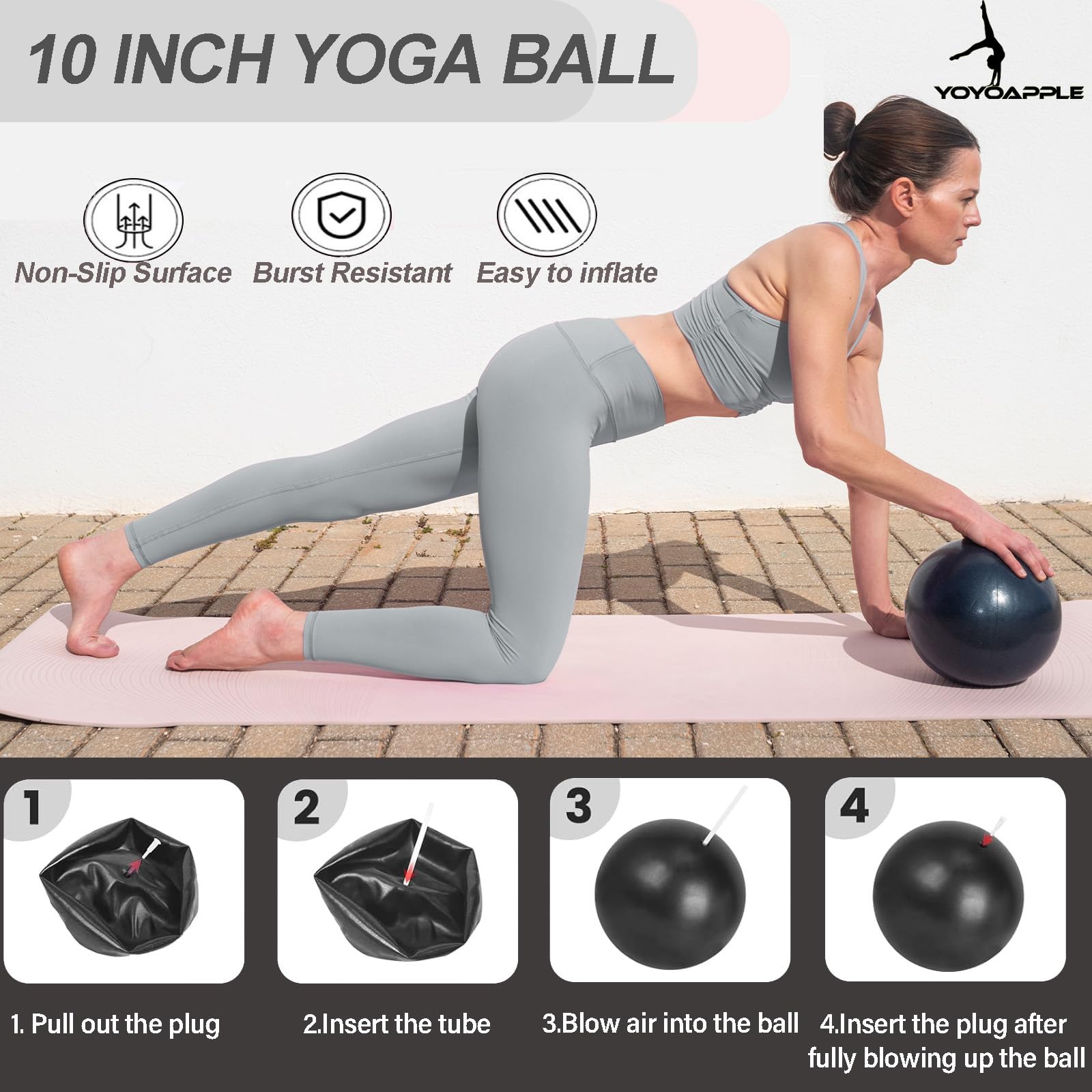 Pilates-Set für zu Hause, 11-teiliges Pilates-Set für Zuhause, Pilates-Set für Heimtraining, Damen, Pilates-Ball und Ring-Set, Pilates-Zubehör für Heimtraining