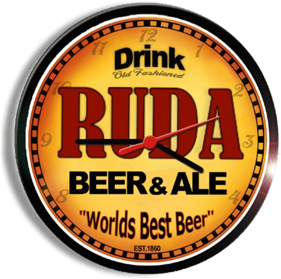 Goldenoldiesclocks RUDA Beer and ale Cerveza Wall Clock