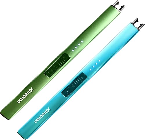 Encendedor eléctrico encendedor de vela encendedor USB recargable encendedor de arco (verde+azul)