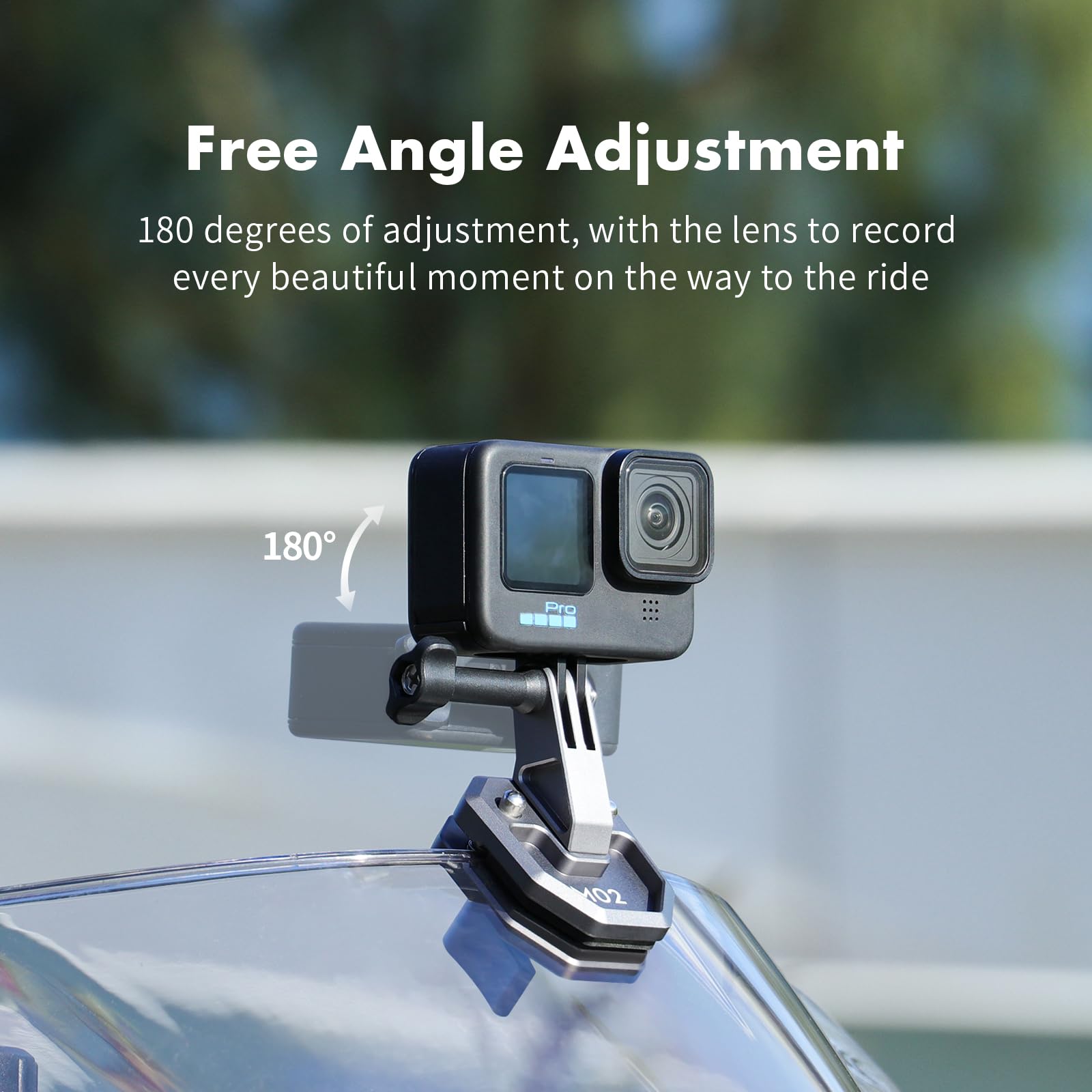SEASKY M02 Halterung für Windschutzscheibe aus Aluminium für Motorrad, Zubehör für GoPro Hero 13 12 11 10 9 8 7 für DJI Action 5 4 3 2 für Insta360 X5 X4 X3 X2 X RS Sportkamera