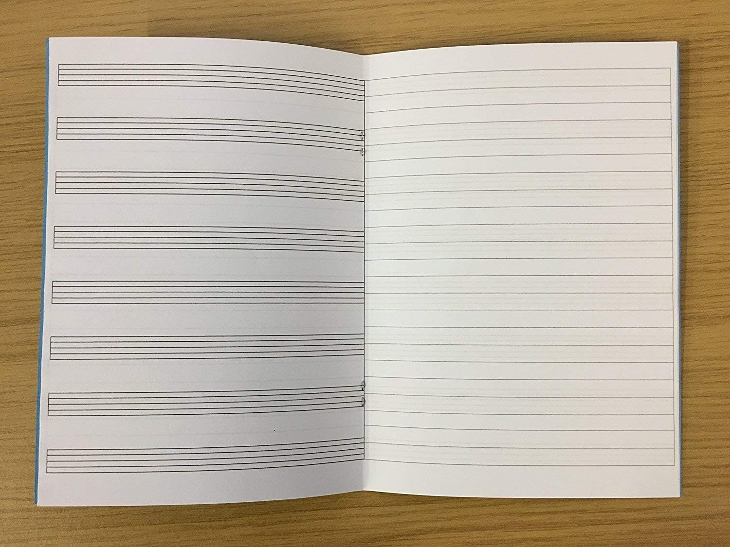 Music Manuscript Exercise Books A5-24 Pages Blue Cover - Staves and 8mm Lines Lined - By PARTY DECOR