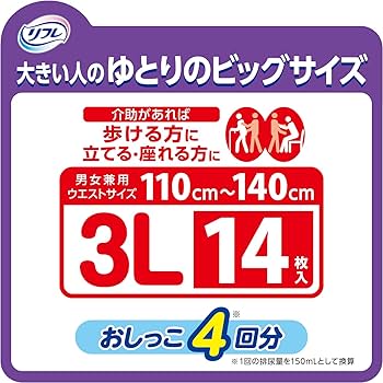 未開封 大きい人のはくパンツ 3L サイズ リフレ 6袋セット 紙おむつ はくパンツ BIG3Lサイズ / 4Lサイズ | リフレ
