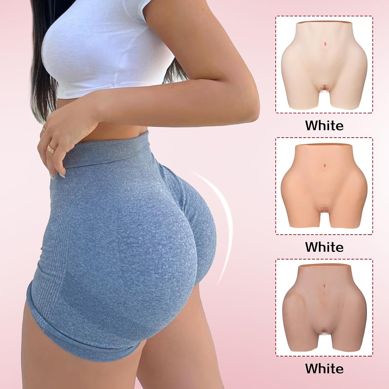 Silicone Butt and Hip Enhancer Shapewear for Crossdressers, Butt Lifting Underwear for Drag Queen