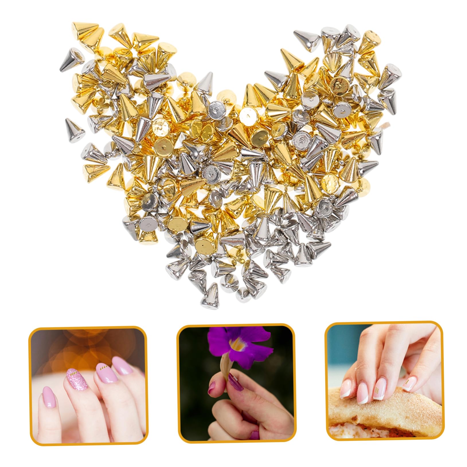 SOESFOUFU 3sets Metal Nail Charms Set Large Nail Gems and Rhinestones for Art Decorations 200pcs*3