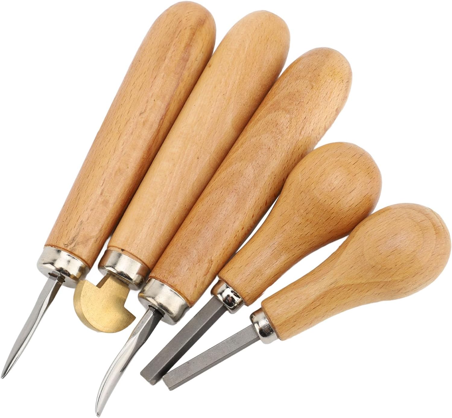 Acouto 5pcs S Setting Prong and Bezel Set Jewelry S Setting Tool Kit with Wooden Handle for Professional Jeweler Beginners, S Prong Pu Included