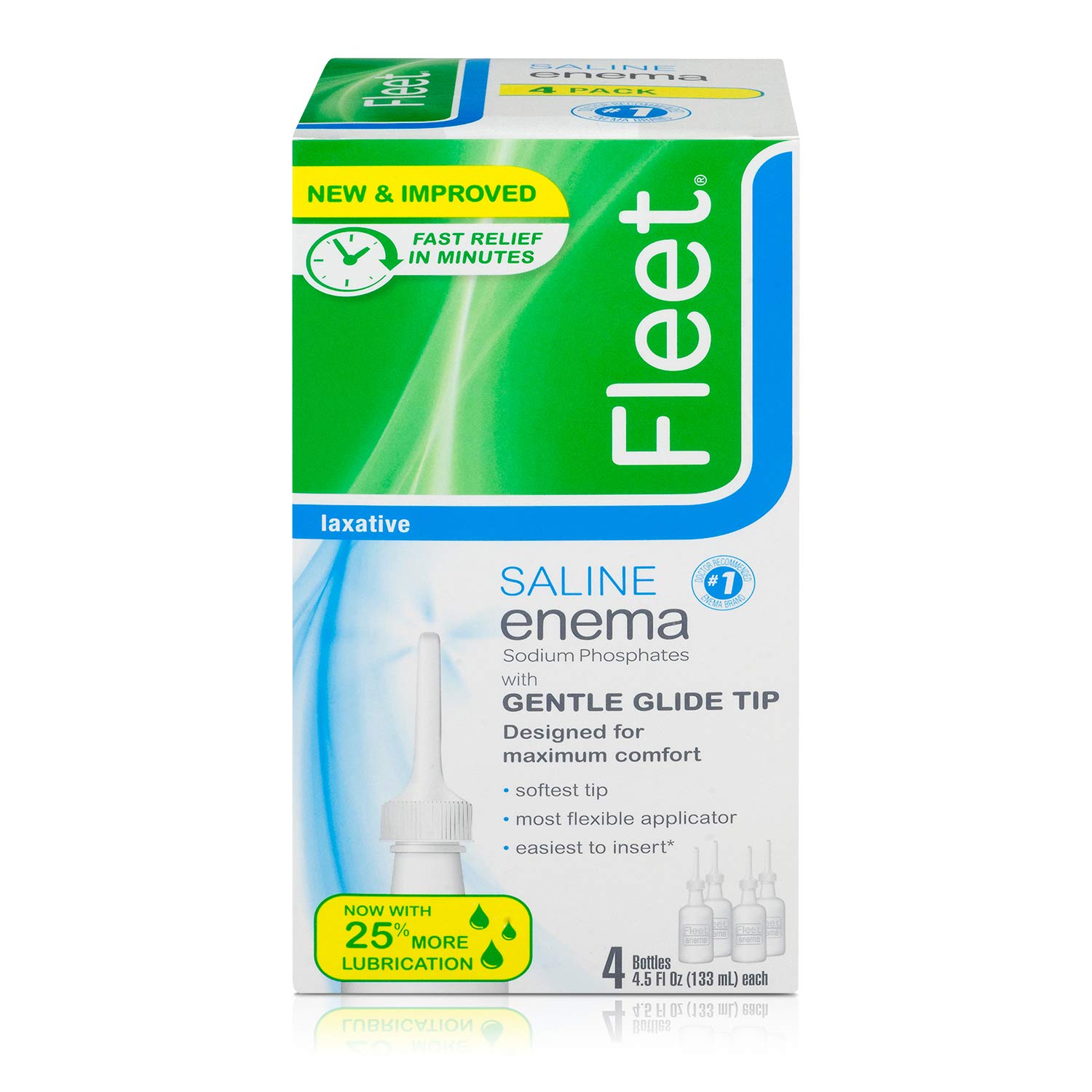 Fleet Saline Enema, 4 Count and Fleet Laxative Liquid Glycerin
