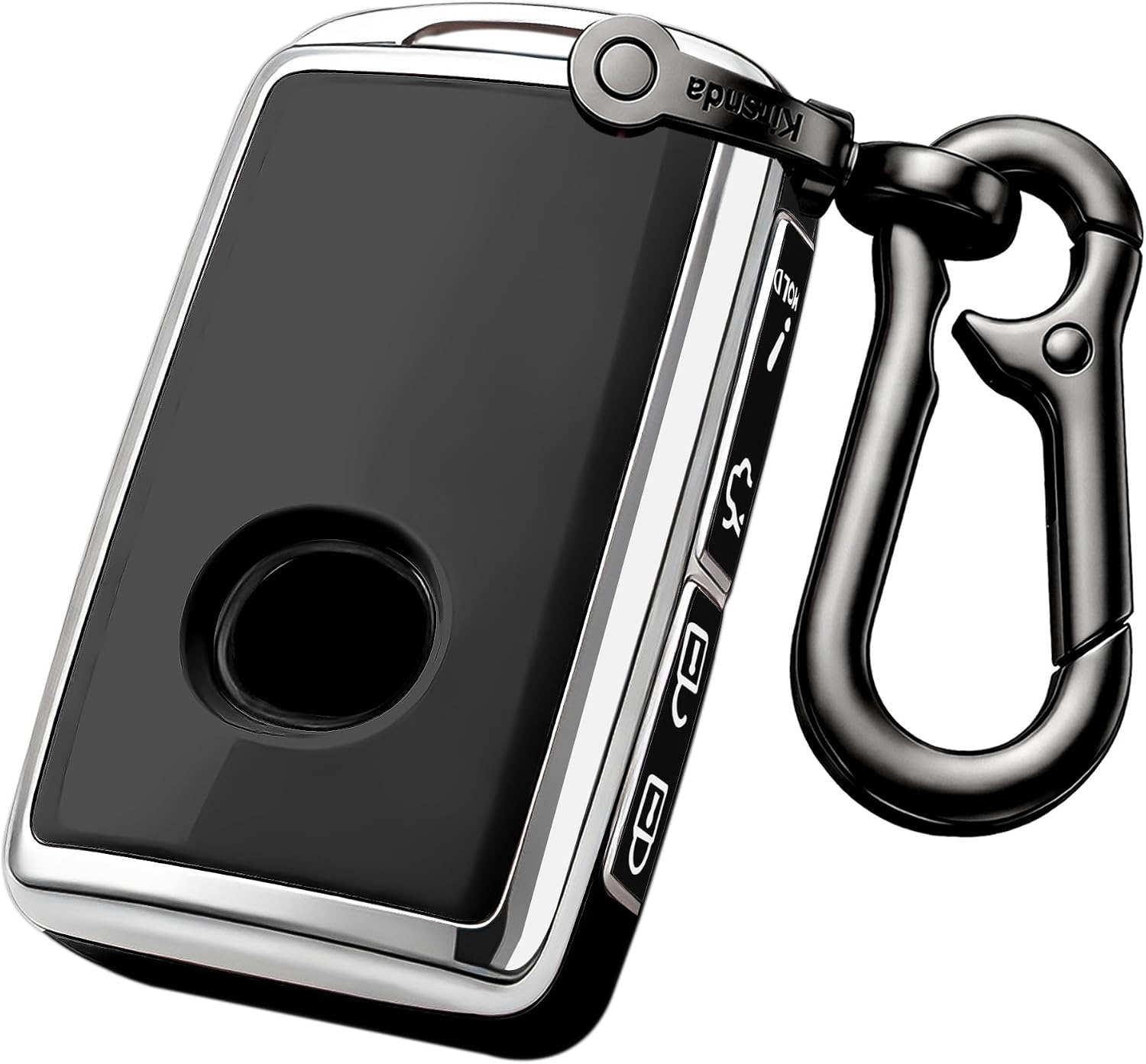 Kirsnda Key fob Cover Compatible with Mazda,with Keychain, Black