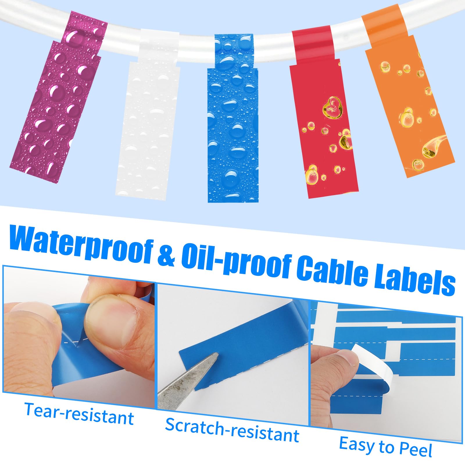 Color Labels For Cables Snapklik.com : 540 Pcs Cable Labels, 9 Colors Cord Label, Waterproof ...