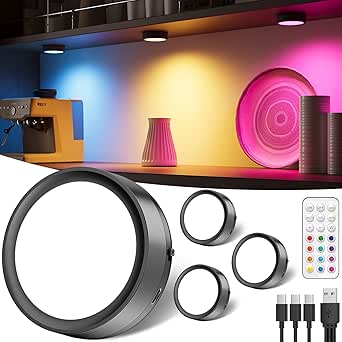 Spot LED Rechargeable Avec Télécommande - 2400mAh, Dimmable, 3 Températures De Couleur, Autocollant/magnétique