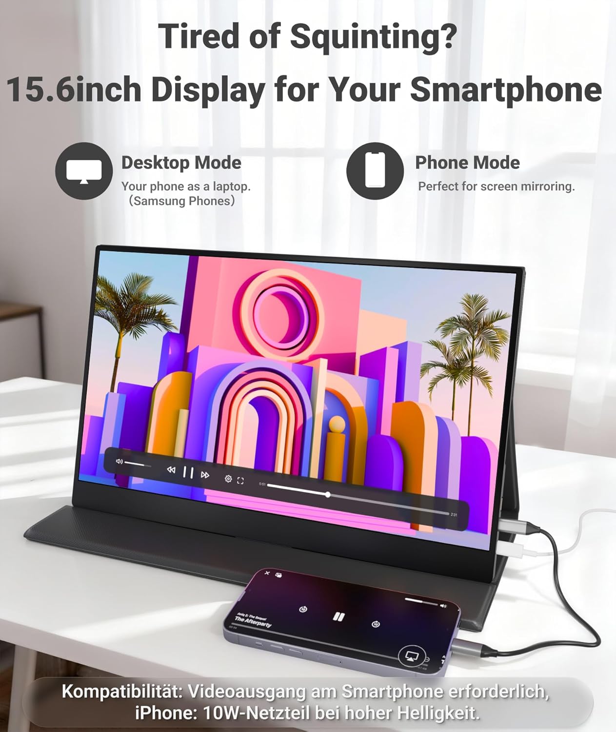 Ingnok Portable Monitor, 15.6inch FHD 1080P Travel Monitor, Ultra-Thin, USB-C Plug&Play, Built-in Speakers, Portable Screen for Laptop, Mac, Switch/PS5, Travel&Office Assistant - Image 6