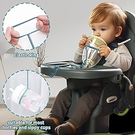Toy Straps for Baby, Silicone Toy Straps for Stroller, Toy Safety Straps for Toy, Sippy Cup Straps, Adjustable Toy Holder for Stroller, High Chair - BPA Free (Multi 5pack)