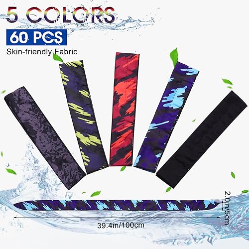 Miniatura 3 de Tarpop Envolturas refrescantes para el cuello, bandana refrescante, enfriadores de cuello para verano, bufanda enfriadora de hielo, diadema para