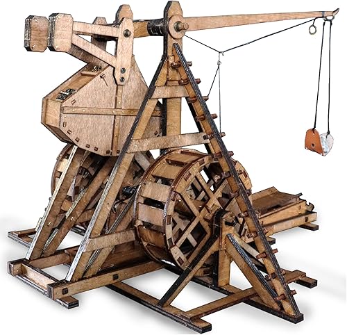 YAQUMW El mini contrapeso Trebuchet con rueda Europa medieval asedio carro catapulta armas de bricolaje de madera 3D kits de modelo para adultos disponible en Yaxa Colombia