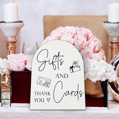 Miniatura 5 de Letrero de tarjetas y regalos para decoración de boda, mesa de regalo, letrero de arco de madera, letrero de agradecimiento, letreros de boda para