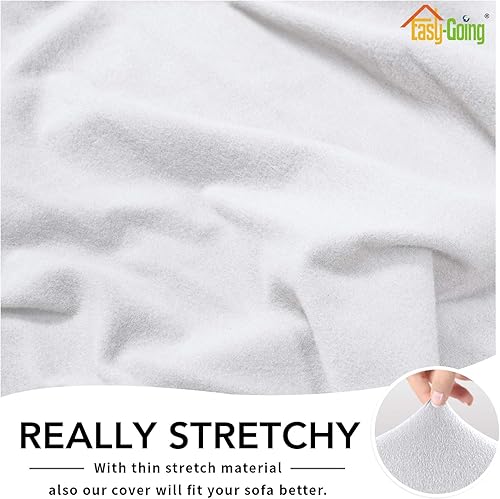 Miniatura 5 de Easy-Going Funda elástica de forro polar para sofá, de elastano, antideslizante, suave, protector de muebles lavable con espuma antideslizante y