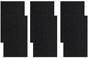Nisorpa 6pcs Self Adhesive Leather Repair Patch Kit Black PU Leather Patch for Furniture