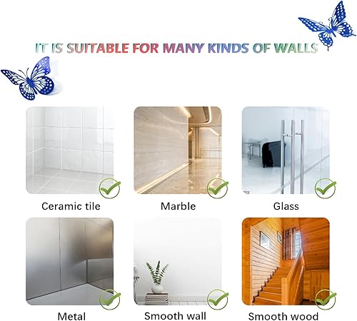 Miniatura 95 de SAOROPEB - Calcomanía 3D de mariposa que brilla en la oscuridad, 24 unidades, 3 tamaños, para decorar techo o pared, suministros de fiesta, 24