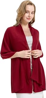100% Cashmere Shawl for Women, Soft Large Pashmina Wrap, Knitted Lightweight Travel Scarf, 71"x24", Luxury Gift