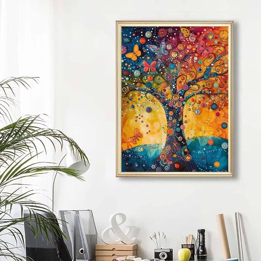 Amazon | paint by numbers 木 数字油絵 塗り絵 手塗り DIY絵